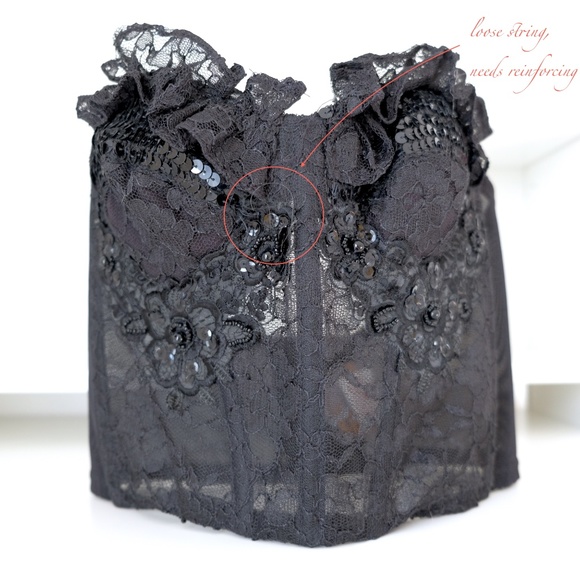 Bustier - Black w/ sequin + lace - Picture 2 of 8